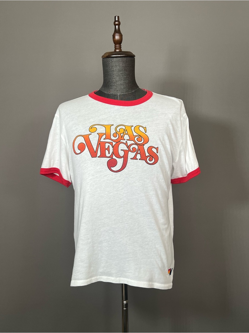 Aviator Nation White “Las Vegas” Graphic t-shirt Unisex L Large RARE